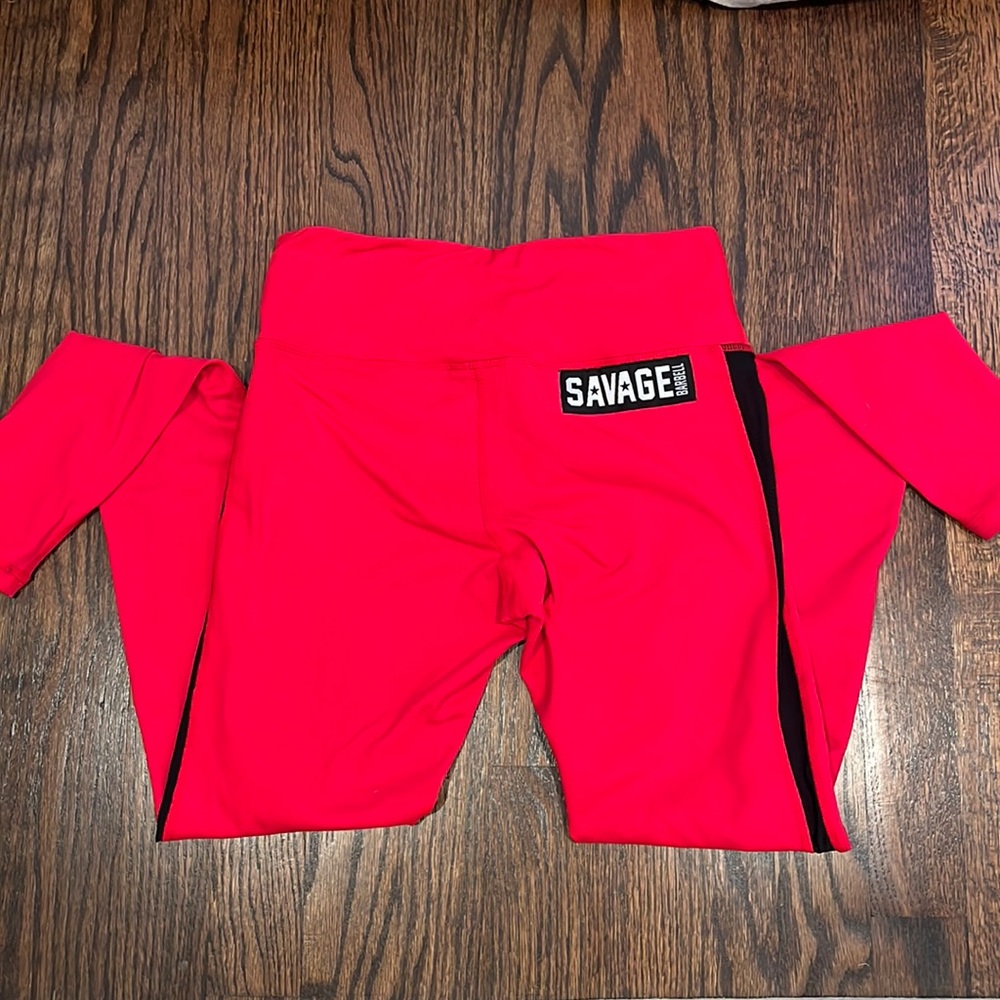 Savage red/black stripe leggings
